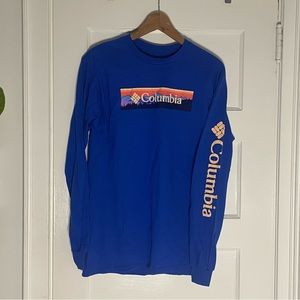 Columbia long sleeve T, Mens, Small, NWT, Royal Blue, Columbia on sleeve